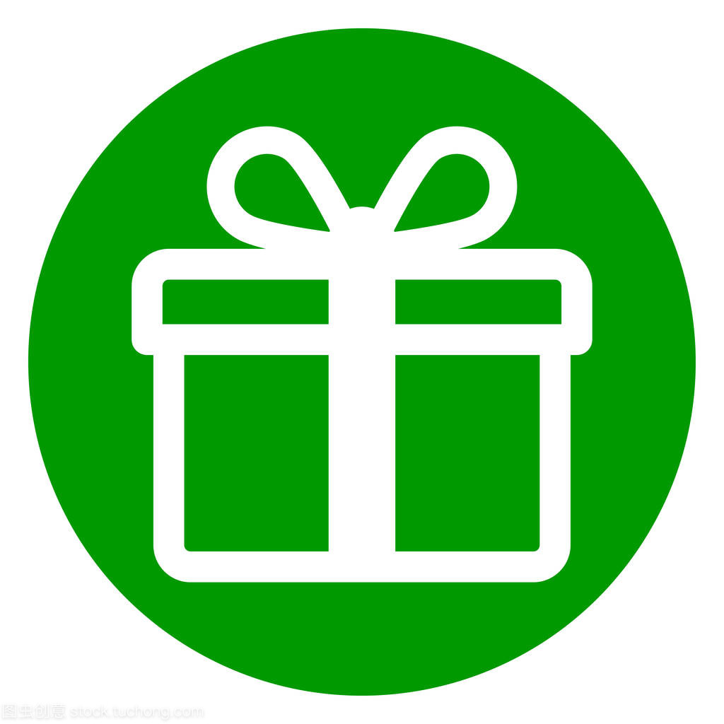 禮物圖標綠色圓圈圖標